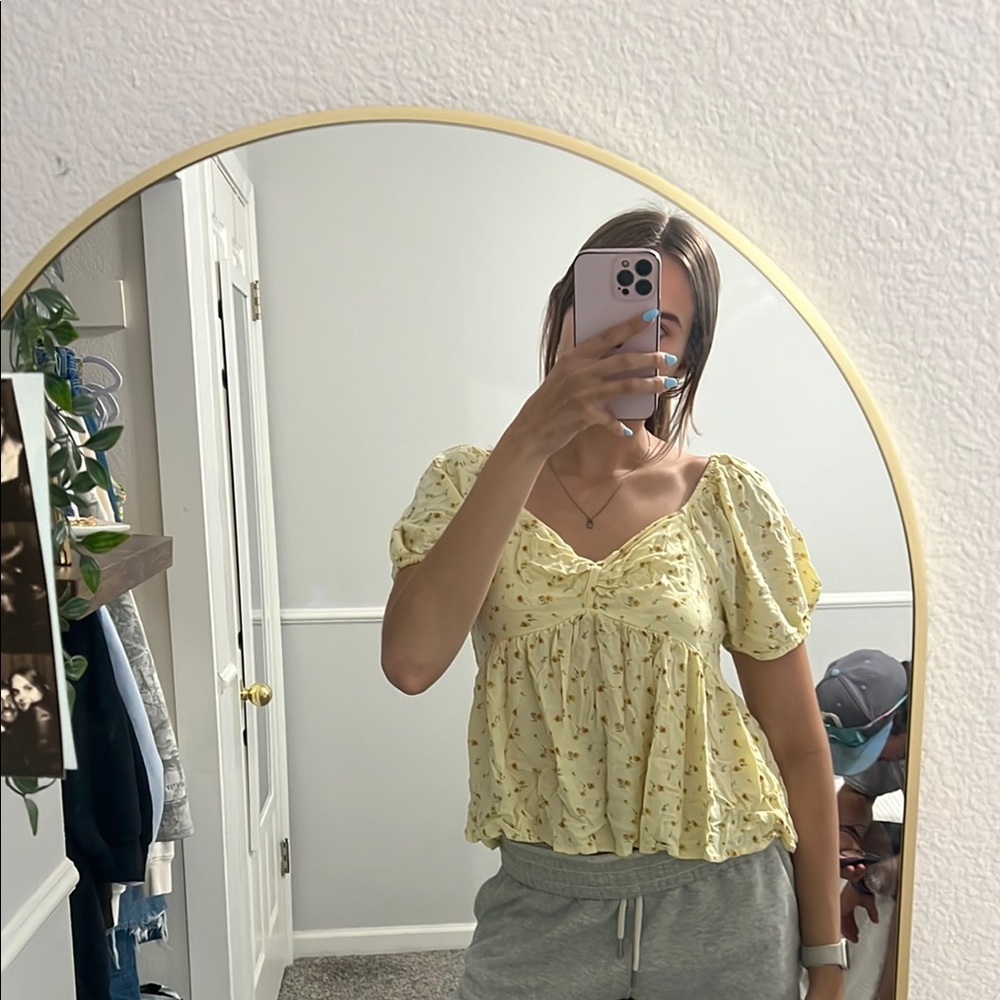 Yellow Floral Women's Top